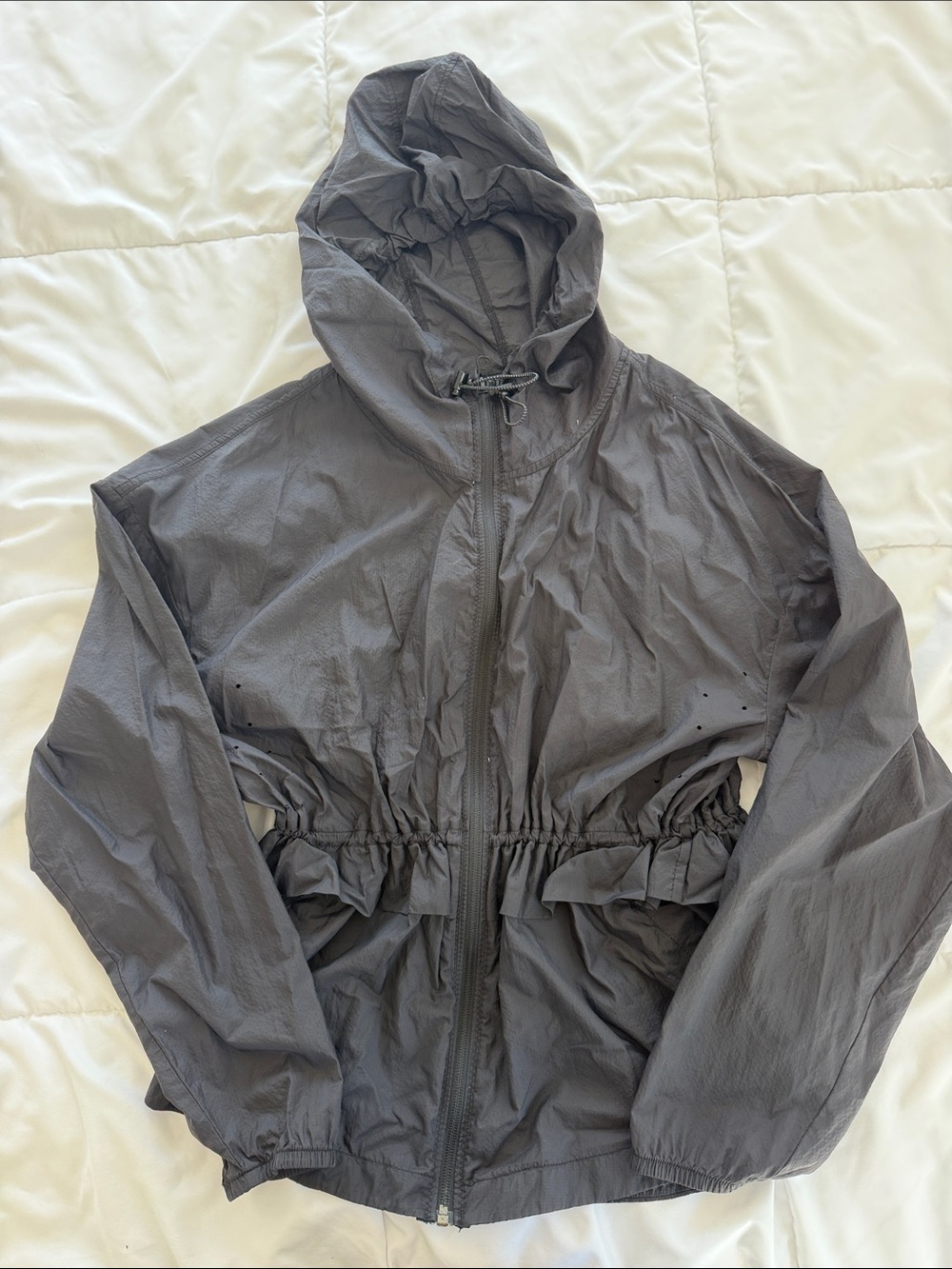 Zella Hooded Windbreaker Jacket - Charcoal